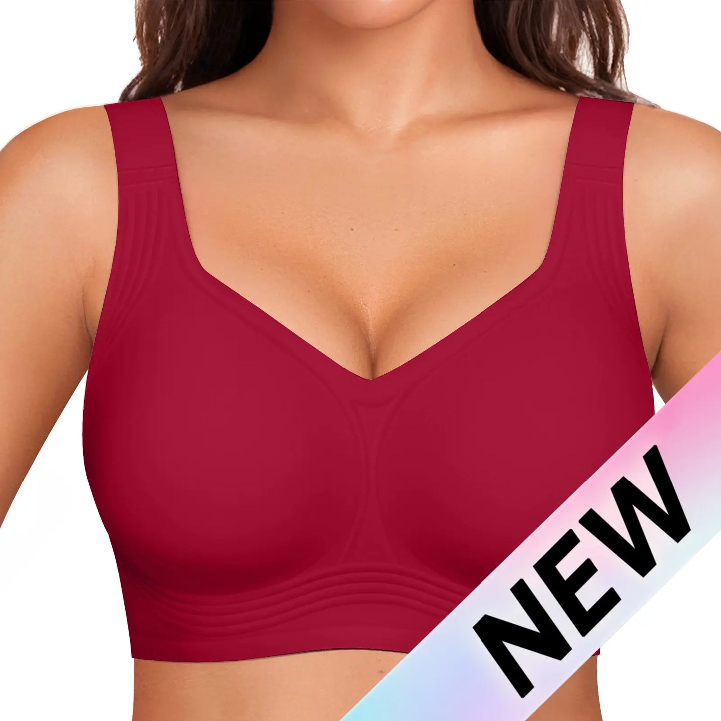 Women Jelly Bras Wirefree Full Coverage No Underwire Everyday Bras Comfortable Wireless Padded Tshirt Bra