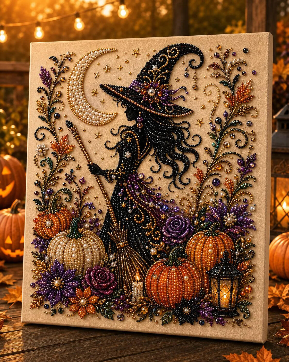 👻✨Halloween Pearl Art DIY Kit | Cute Spooky 3D Mosaic Wall Decor, Stress Relief Craft Gift for All Ages