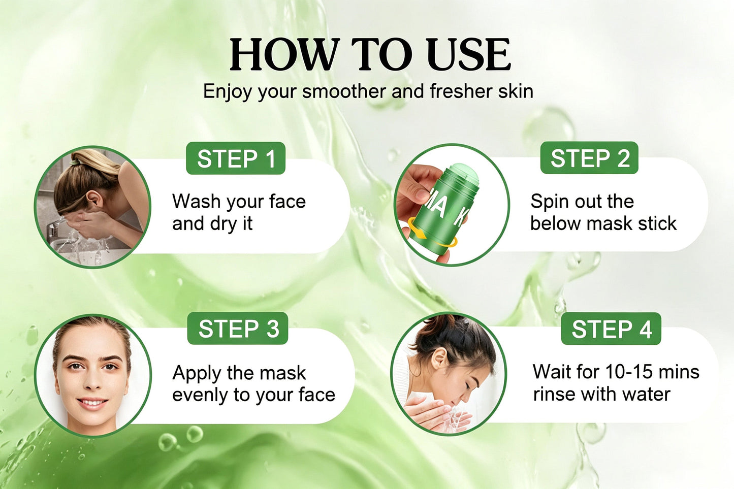 Cougex™ Green Tea Deep Cleanse Mask Stick – Pore Refining & Oil Control Clay Mask by Cougex