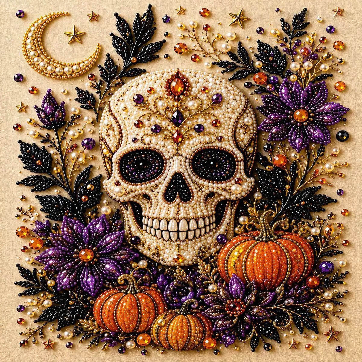 👻✨Halloween Pearl Art DIY Kit | Cute Spooky 3D Mosaic Wall Decor, Stress Relief Craft Gift for All Ages