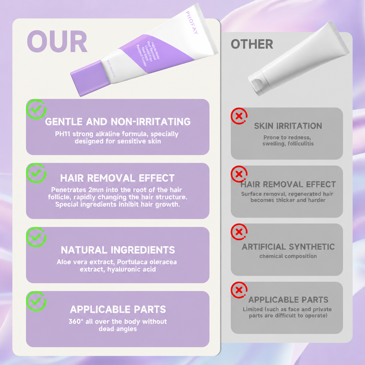 💜Gentle & Pain-Free Hair Removal Cream for Sensitive Skin