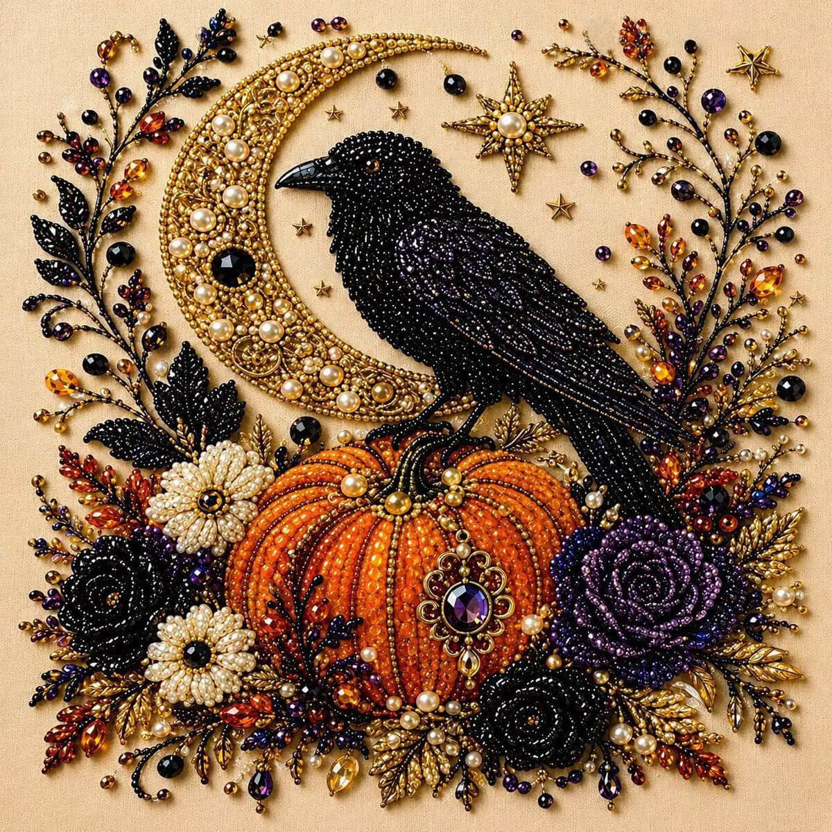 👻✨Halloween Pearl Art DIY Kit | Cute Spooky 3D Mosaic Wall Decor, Stress Relief Craft Gift for All Ages