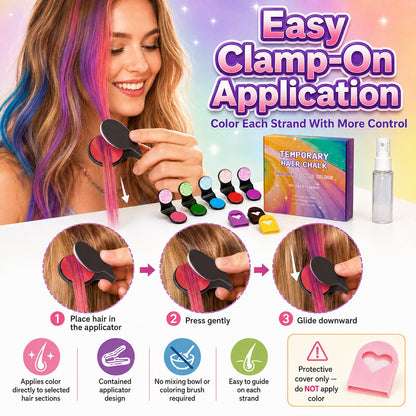 🔥Last Day 46% OFF - 🌈12-Color Temporary Hair Chalk Applicator Set