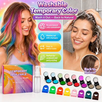 🔥Last Day 46% OFF - 🌈12-Color Temporary Hair Chalk Applicator Set