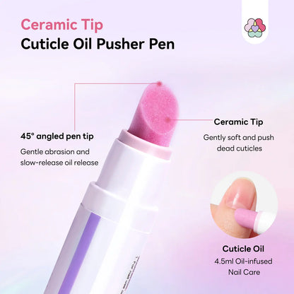 2-in-1 Cuticle Care Pen – 45° Ceramic Tip + Hydrating Oil for All Nail Types