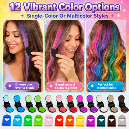 🔥Last Day 46% OFF - 🌈12-Color Temporary Hair Chalk Applicator Set