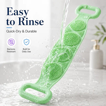 🛁 Double-Sided Silicone Back Scrubber – Long Exfoliating Bath Brush