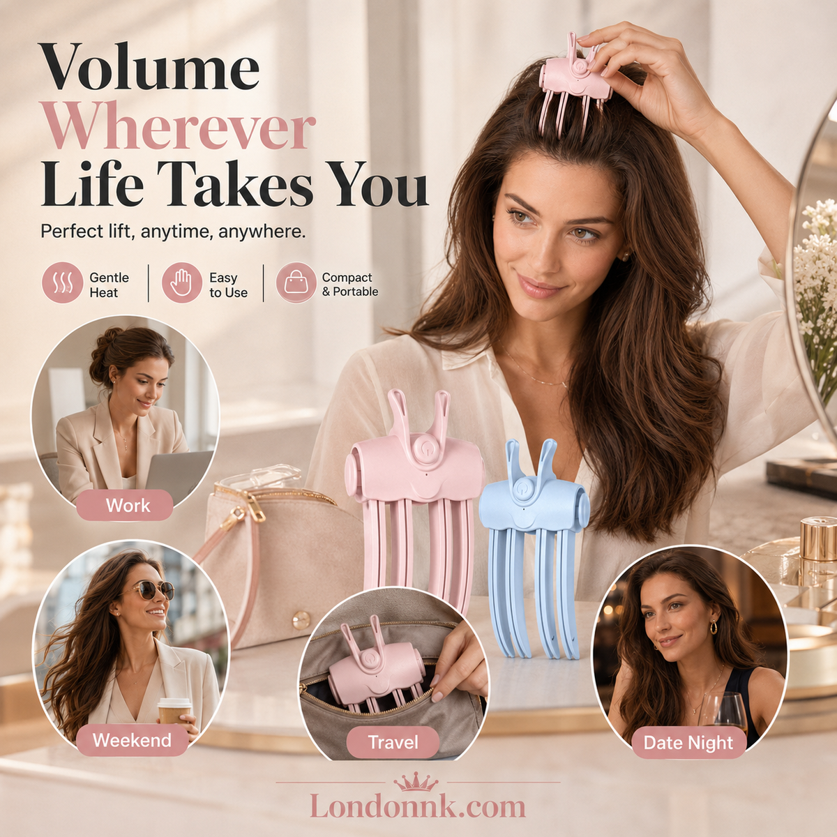 🔥 50% OFF | Cordless Heated Hair Root Volumizing Clip – Instant Root Lift & Volume