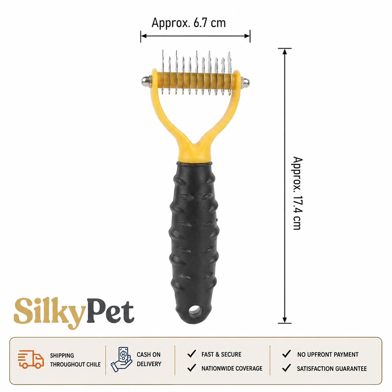 🐾Double-Sided Pet Grooming Brush – Hurtless Shedding & Dematting Undercoat Rake for Dogs and Cats