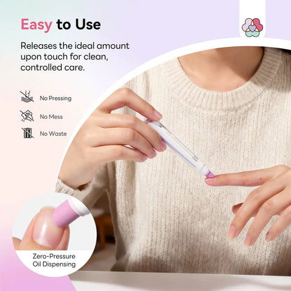 2-in-1 Cuticle Care Pen – 45° Ceramic Tip + Hydrating Oil for All Nail Types