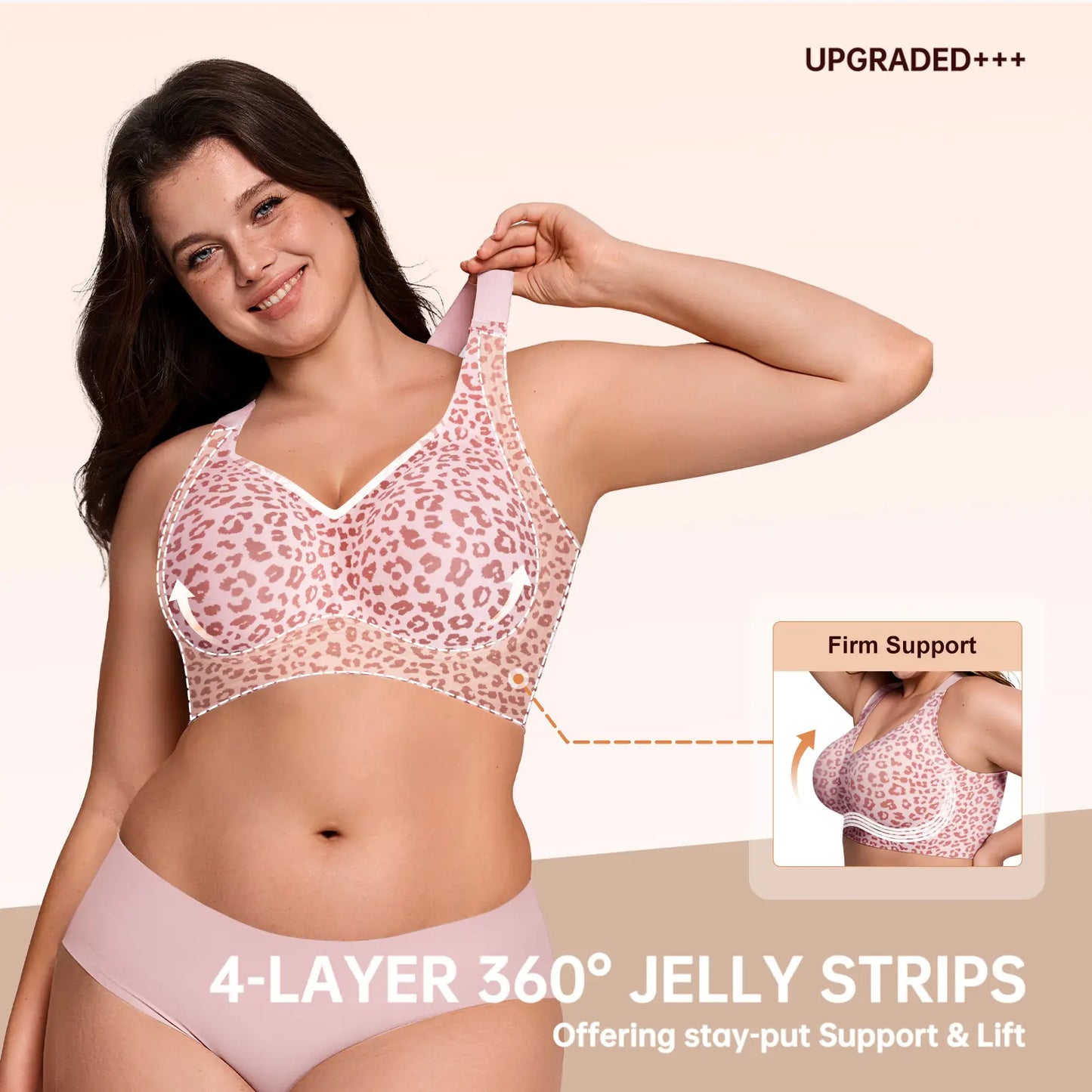Women Jelly Bras Wirefree Full Coverage No Underwire Everyday Bras Comfortable Wireless Padded Tshirt Bra