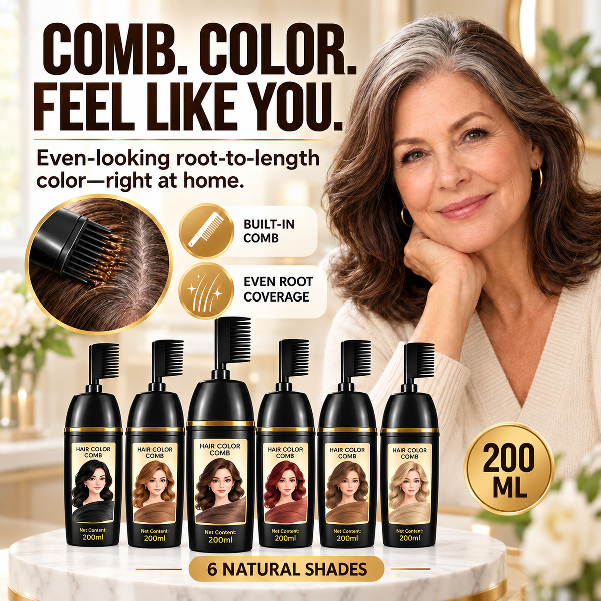3-in-1 Hair Dye Comb HerbaColor™