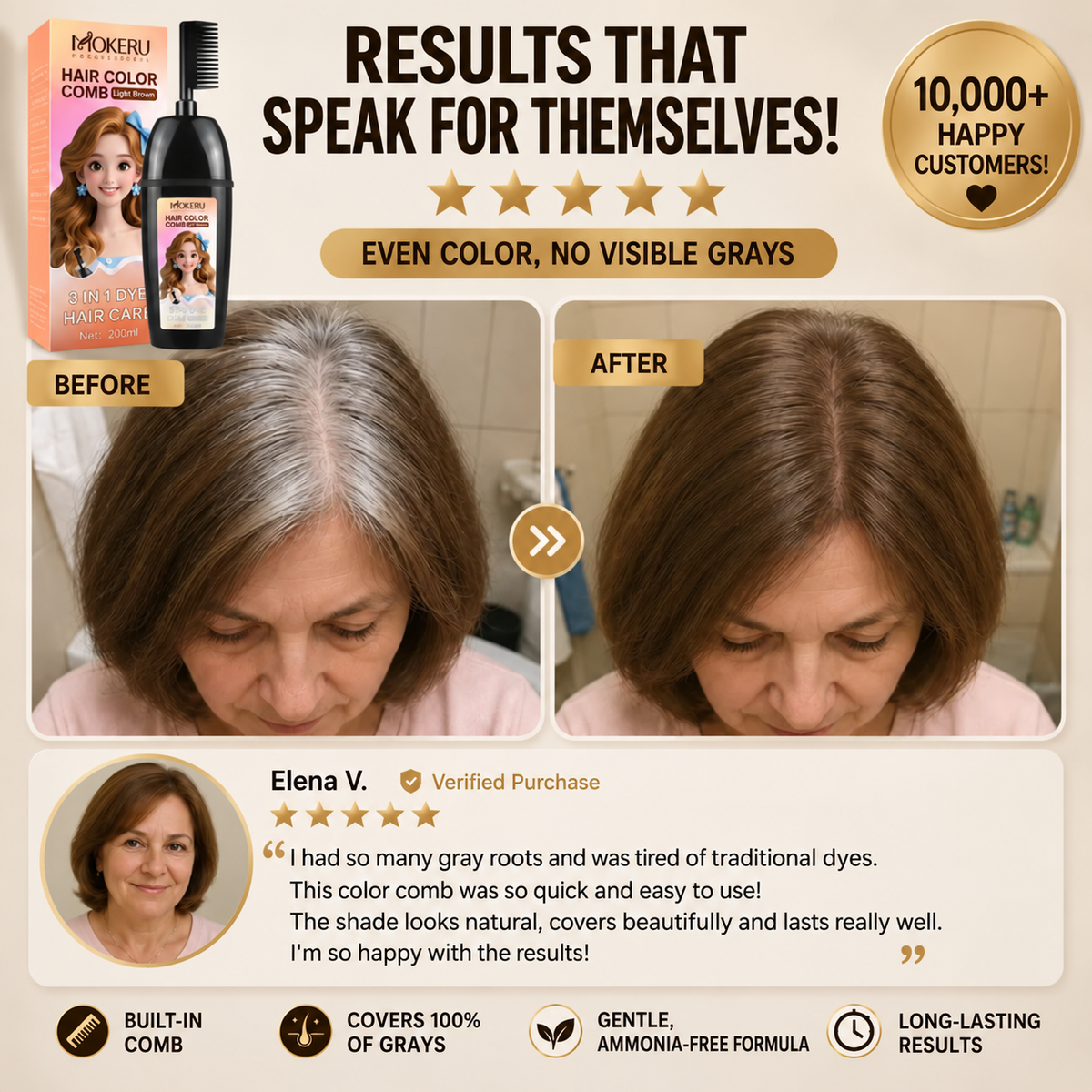 3-in-1 Hair Dye Comb HerbaColor™