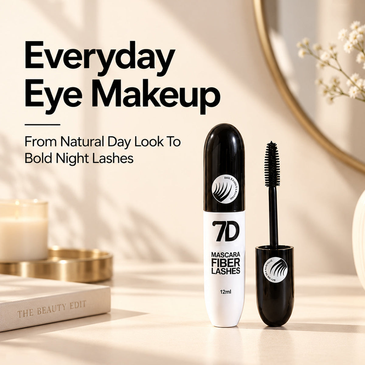 7D Silk Fiber Black Lengthening Mascara - Adult Beauty Makeup