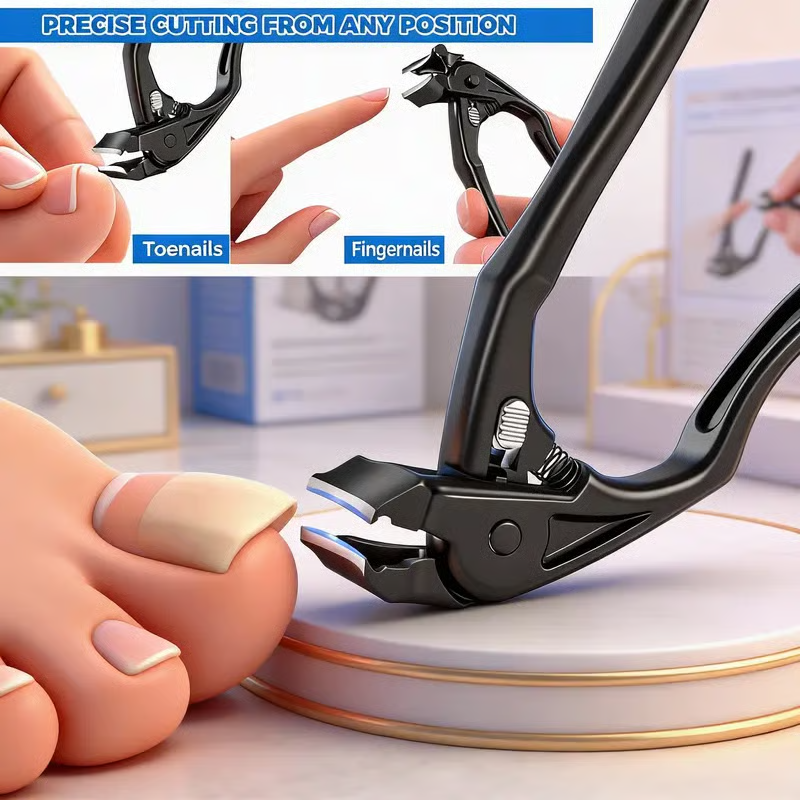 ⏳Time-Limited Special⏰Stainless Steel Nail Clippers With Splash Guard – Large opening for ingrown nails & foot care ✂️👣