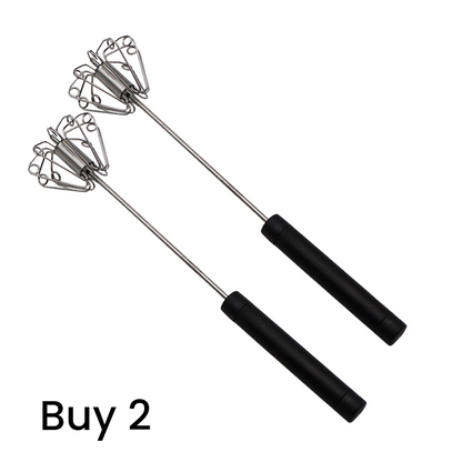 🍰⚡ Semi-automatic stainless steel hand whisk –🥄 Push-button design that creates perfect foam in minutes 🥛