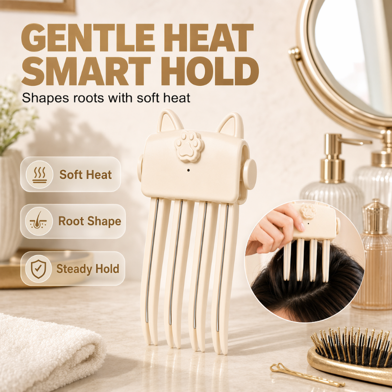 🔥 50% OFF | Cordless Heated Hair Root Volumizing Clip – Portable Styling Tool for Fine and Soft Hair